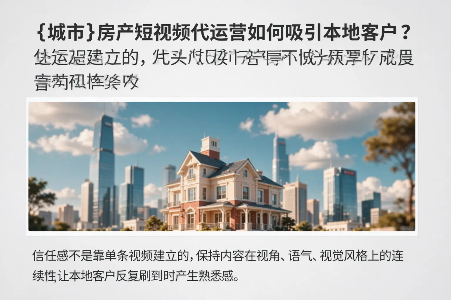 临翔房产短视频代运营如何吸引本地客户？
